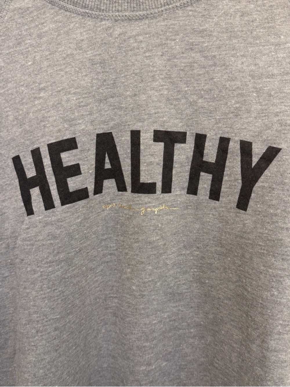 Spiritual Gangster Gray "HEALTHY" Crewneck Sweatshirt Women’s Large - Picture 2 of 5